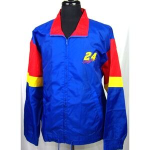 VTG 90's NUTMEG NASCAR Zip-Up Nylon Jeff Gordon Windbreaker Jacket Men's Large